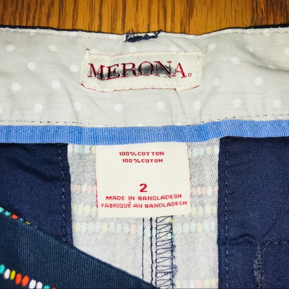 MERONA NWOT Navy Blue/Multicolor Shorts - Picture 4 of 7